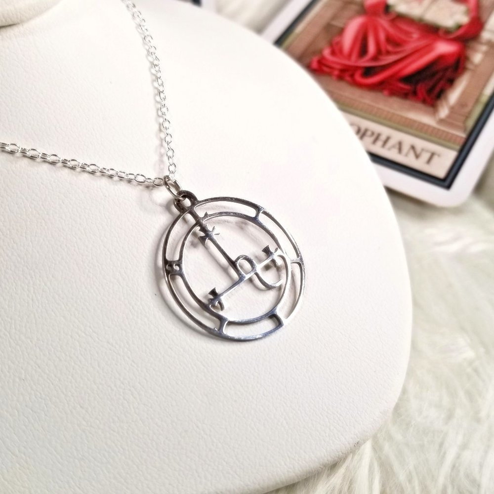 Silver Lilith Goetia Seal Necklace - Magick Occult - Picture 6 of 10